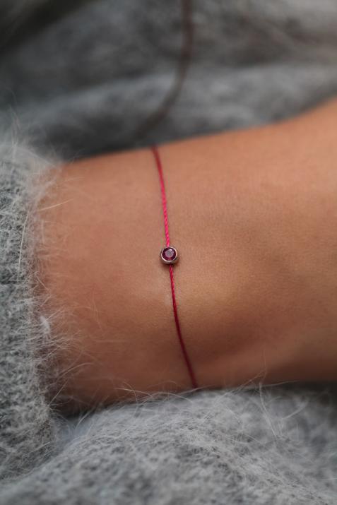 Pure Rubis bracelet Diamond in White Gold and String Redline Jewelry - Redline