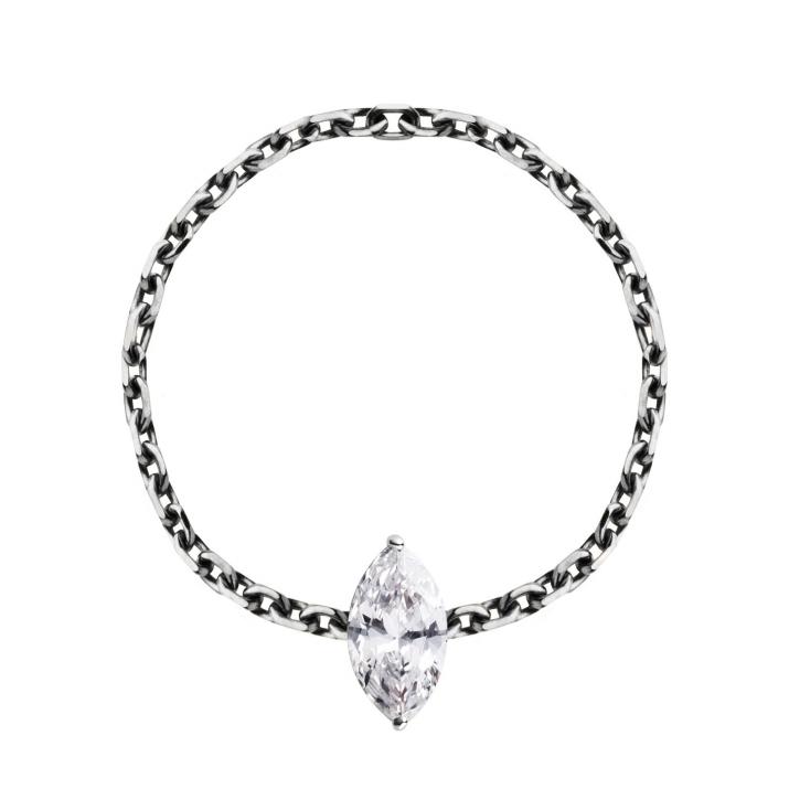 Ring with 0.20ct Marquise Diamond in Black Gold Prong Setting - Redline