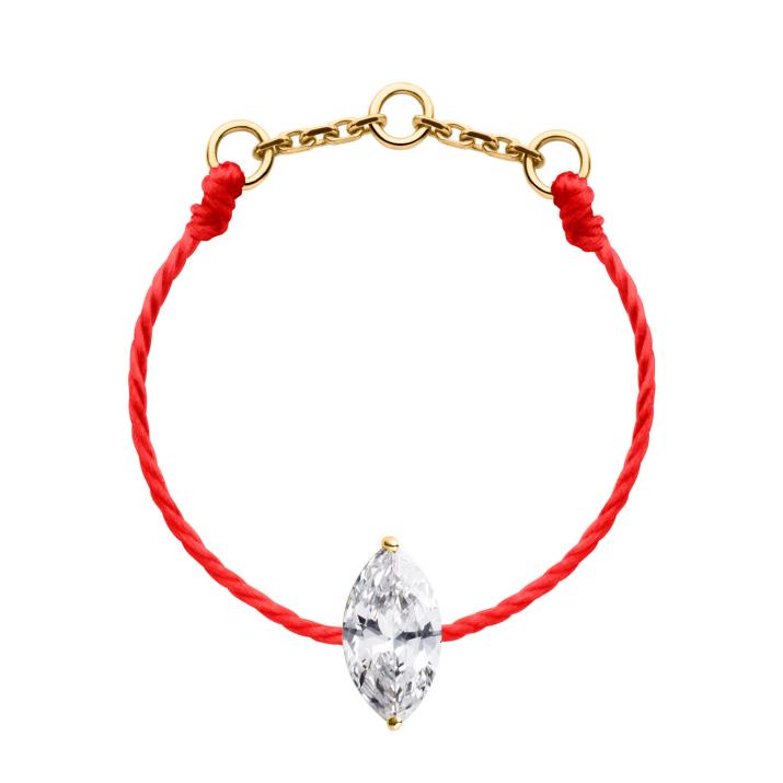 String Ring with 0.20ct Marquise Diamond in Yellow Gold Prong Setting - Redline - 0++