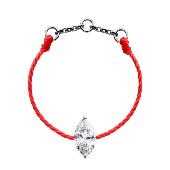 String Ring with 0.20ct Marquise Diamond in Black Gold Prong Setting - Redline - 0++