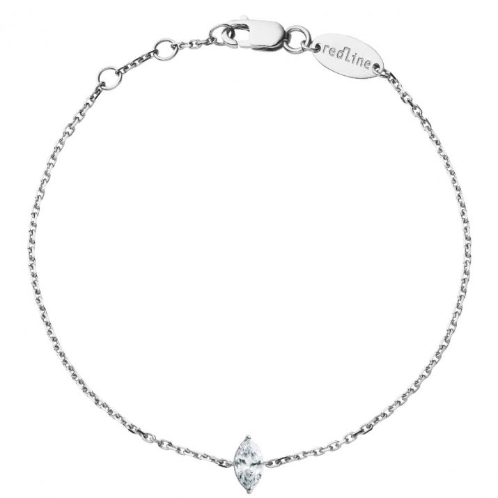 Chain Bracelet For Women with 0.20ct Marquise Diamond in White Gold Prong Setting - Redline