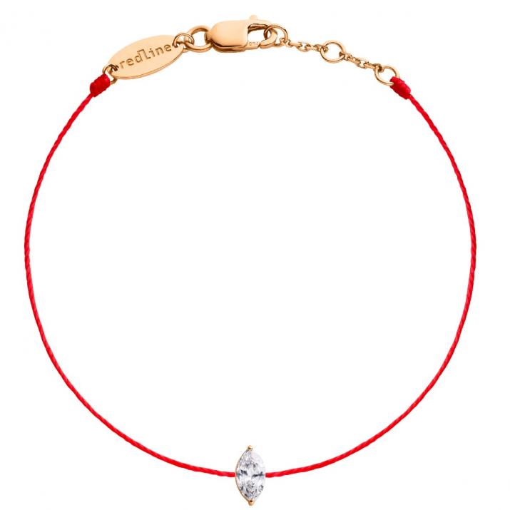 String Bracelet For Women with 0.20ct Marquise Diamond in Rose Gold Prong Setting - Redline