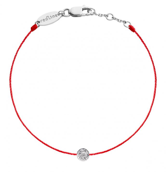 String Bracelet For Women with 0.05ct Round Diamond in White Gold Prong Setting - Redline - 0++
