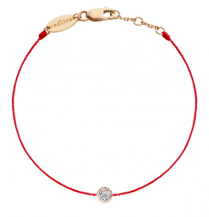 String Bracelet For Women with 0.05ct Round Diamond in Rose Gold Prong Setting - Redline - 0++