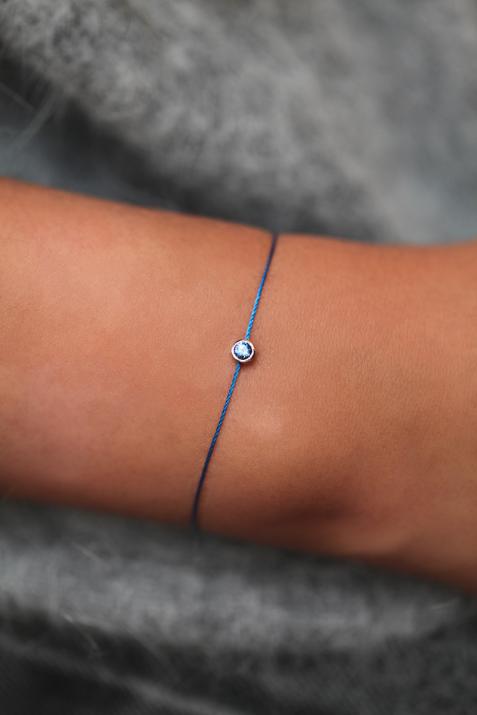 Pure Saphir Marine Thread bracelet in White Gold - Redline