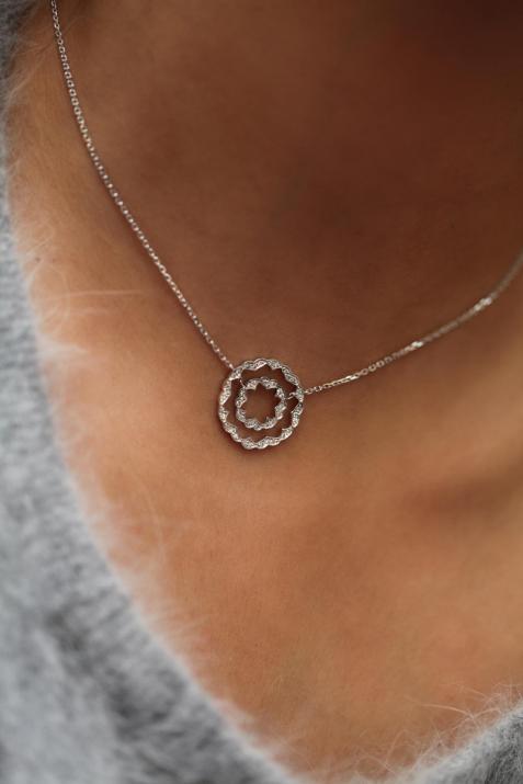 Chain Necklace For Women with 0.20ct Diamond in Black Gold Pavé Setting - Redline - 0++