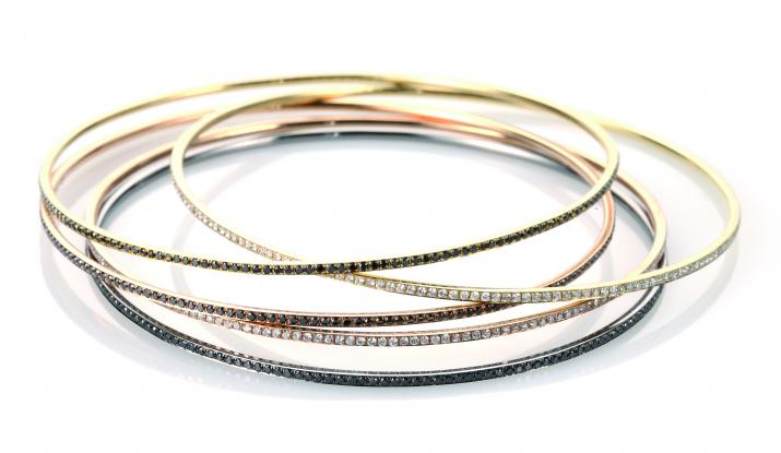 Jonc Bracelet Si Joli Diam Noir Black Gold RedLine Jewelry - Redline - 0++