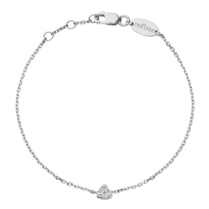 Chain Bracelet For Women with 0.05ct Trillion Diamond in White Gold Prong Setting - Redline