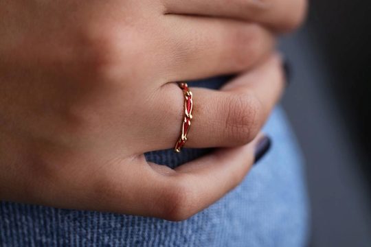 Bague Entrelacet or et fil