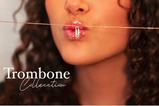 Collier Trombone pavé de diamants