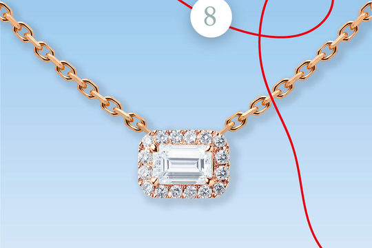 Collier diamant taille émeraude